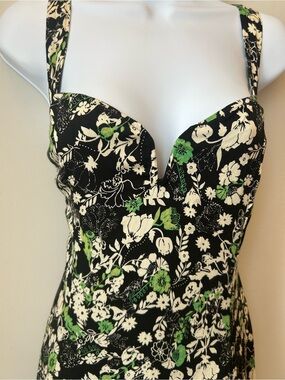 Free People Floral Cutout Mini Dress Open Back - Wired Sweetheart neckline - 12